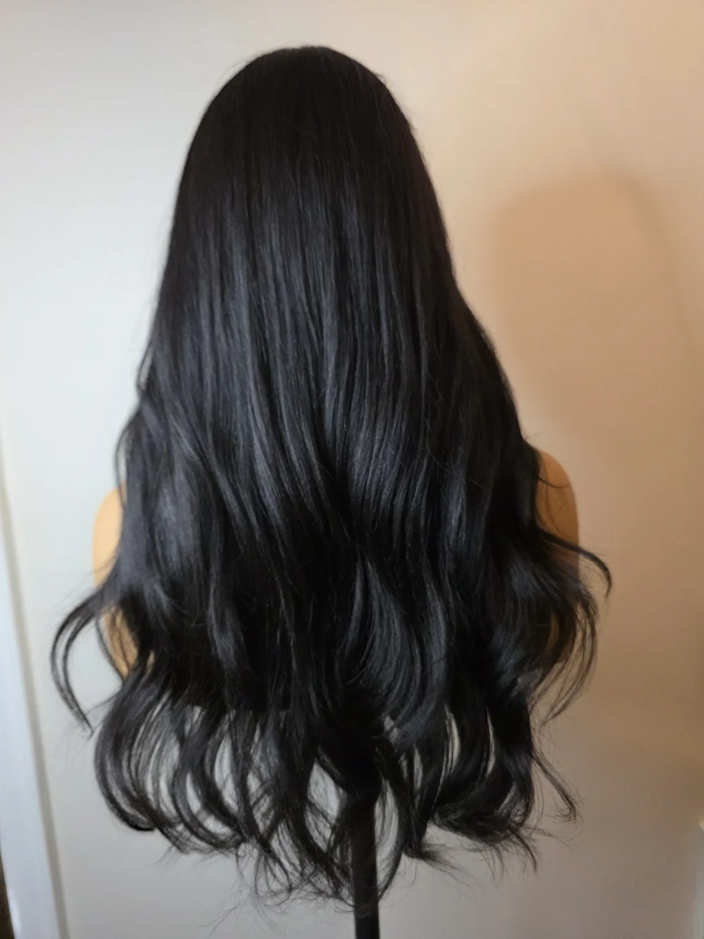 PREMIUM Natural Black Body Wave Yaki Straight With Newborn Hairline Human Hair - Picture 4 of 7